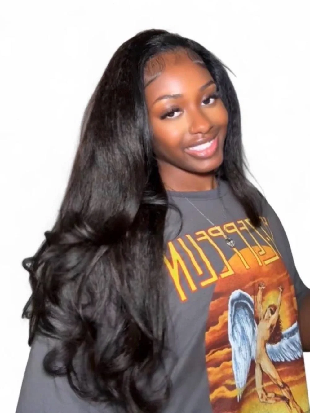 24 inch kinky straight half wig